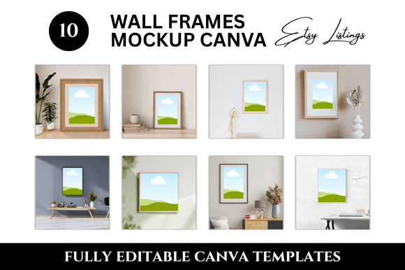 10 Wall Frame Etsy Listings Mockup: A Smarter Way to Showcase Art