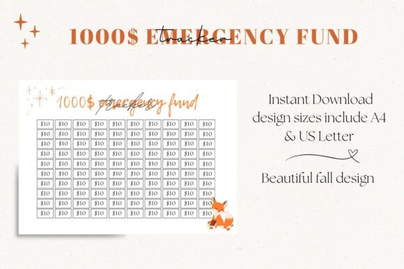 1000Fall Emergency Fund Tracker: Build Financial Resilience One Step at a Time