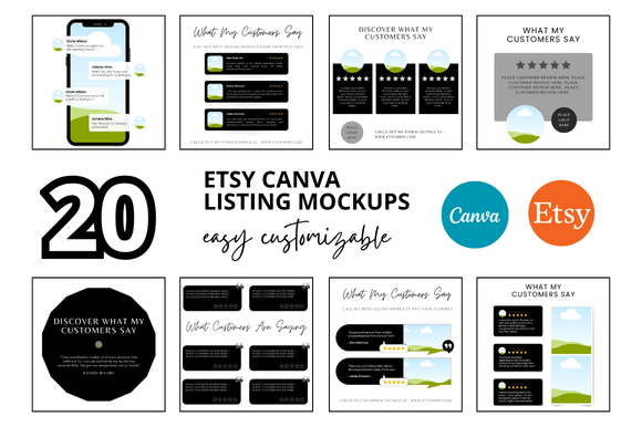 20 Review Etsy Listings Mockup for Smarter Product Presentation