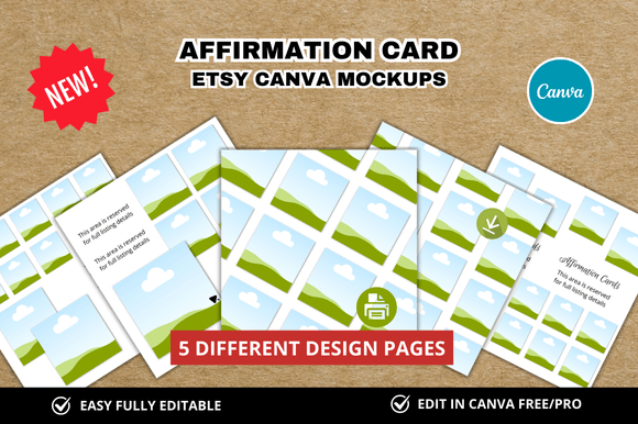5 Square Affirmation Card Mockup: Integrating a Design Asset into Your Creative Workflow