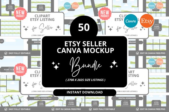 50 Clipart Etsy Listings Mockup: A Creative Tool for Modern Designers and Entrepreneurs