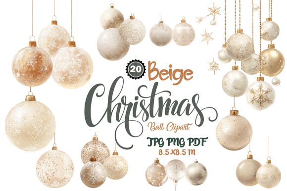 Beige Christmas Ball Clipart