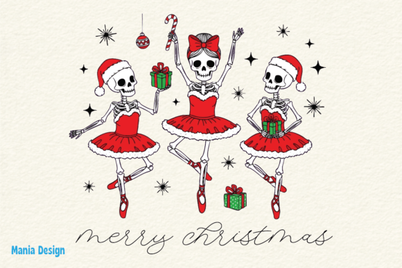 Bringing Dark Humor to the Holidays: Creative Uses for a Merry Christmas Skeleton Ballerina PNG
