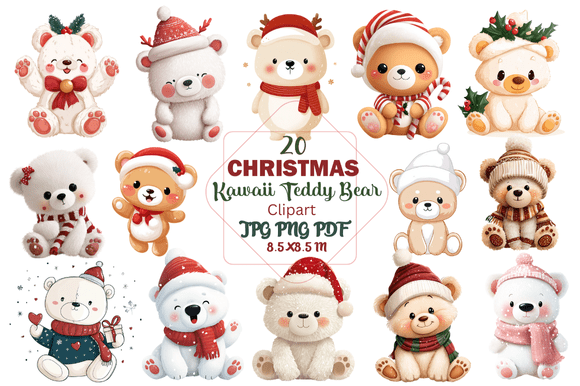Choosing Christmas Kawaii Teddy Bear Clipart for Your Holiday Projects