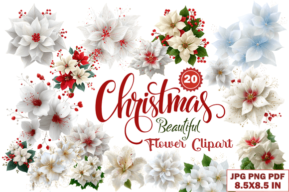 Christmas Beautiful Flower Clipart for Creative Inspiration and Practical Use