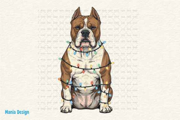 Christmas Pitbull Lights Retro Dog PNG: A Unique Fusion of Festivity and Nostalgia