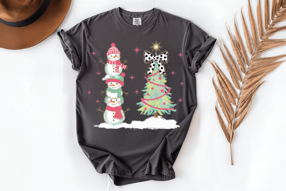 Christmas Snowman Tree Coquette PNG: A Unique Holiday Design Option