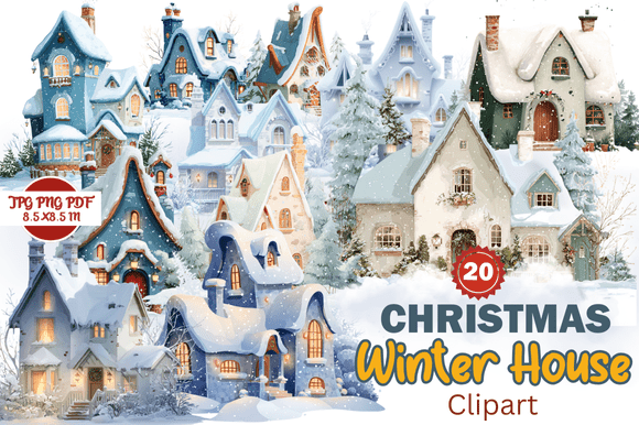 Christmas Winter House Clipart: Bringing Cozy Holiday Scenes to Your Creative Projects