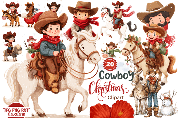 Cowboy Christmas Clipart: Where Rustic Western Charm Meets Holiday Cheer