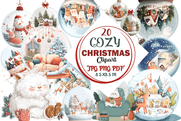Cozy Christmas Clipart for Warm Holiday Designs