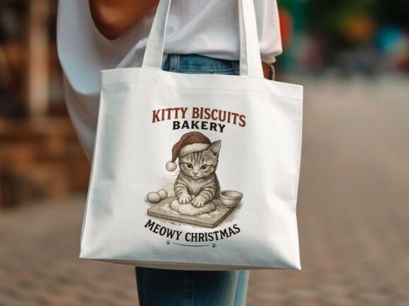 Cute Christmas Kitty Baking PNG: Your Holiday Creative Asset