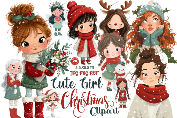 Cute Girl Christmas Clipart: A Practical Resource for Holiday Projects