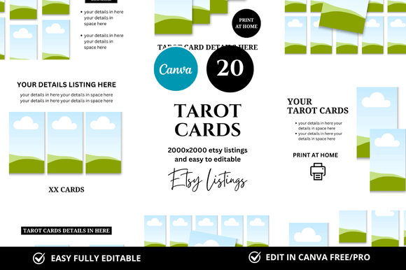 Evaluating the 20 Tarot Cards Etsy Listings Mockup for Your Shop