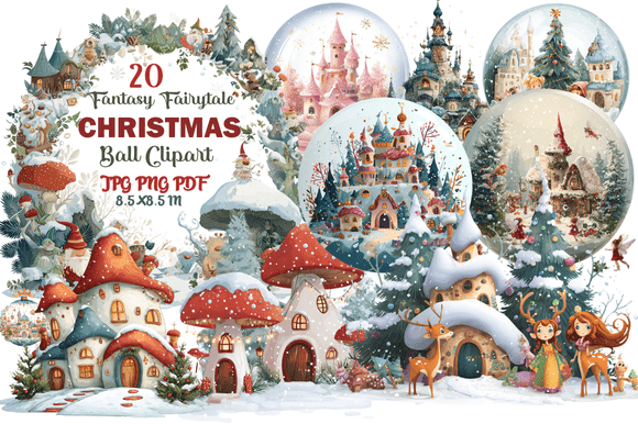 Fantasy Fairytale Christmas Ball Clip Art Magic