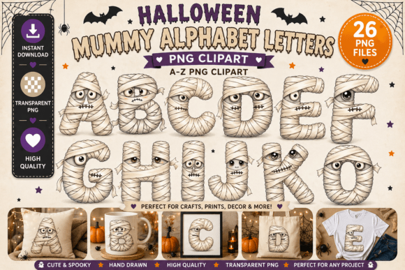Halloween Mummy Alphabet Letters Clipart: What to Know Before You Download and Use It