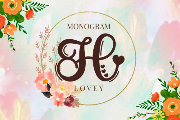 Lovey Monogram Font: Elegant Handwritten Design for Branding