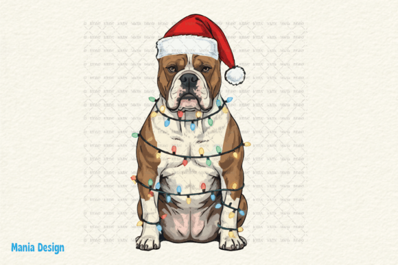 Retro Christmas Bulldog Santa Hat PNG: A Unique Holiday Design Option