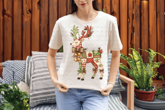 Retro Patchwork Christmas Reindeer PNG: A Unique Way to Add Nostalgia to Your Holiday Designs