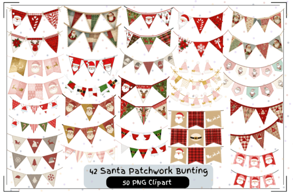 Santa Christmas Bunting Clipart Set: A Creative Tool for Everyone