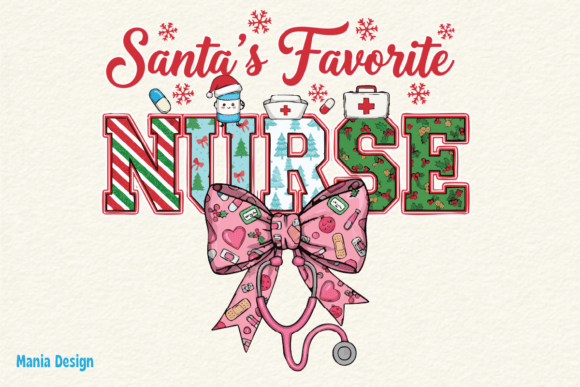 Santa's Favorite Nurse Christmas PNG