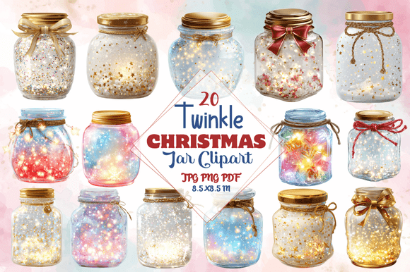 Twinkle Christmas Jar Clipart: A Versatile Resource for Holiday Creativity