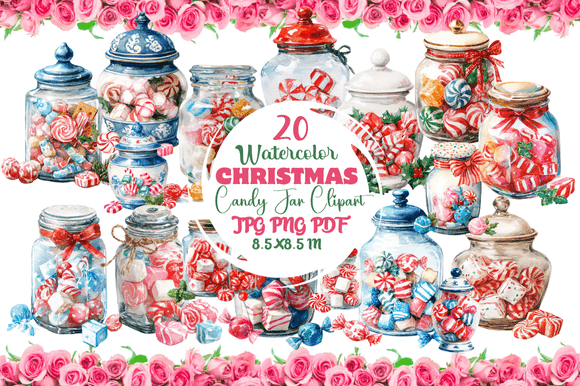 Watercolor Christmas Candy Jar Clipart: Evaluating Its Role in Holiday Design