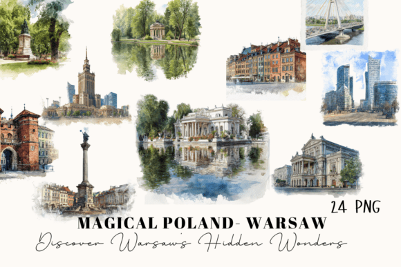 Watercolor Landmarks of Warsaw – Poland: A Unique Blend of Art and Architecture