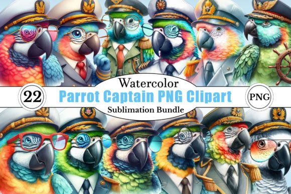 Watercolor Parrot Captain PNG Clipart: A Thoughtful Approach to Visual Branding